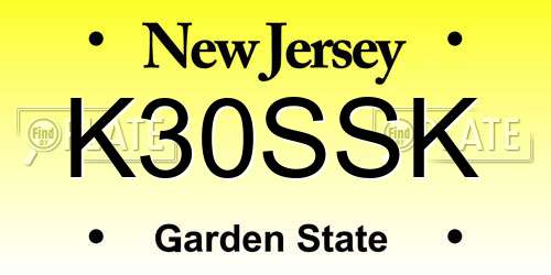 K30SSK New Jersey License Plate