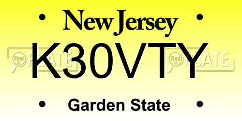 K30VTY New Jersey License Plate