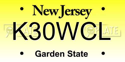 K30WCL New Jersey License Plate