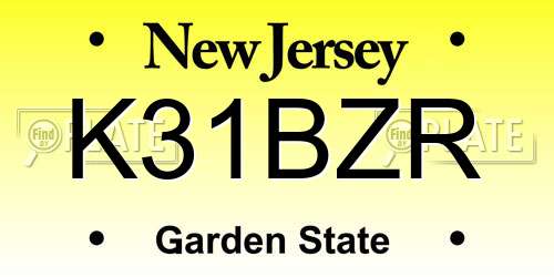 K31BZR New Jersey License Plate