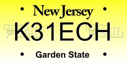 K31ECH New Jersey License Plate