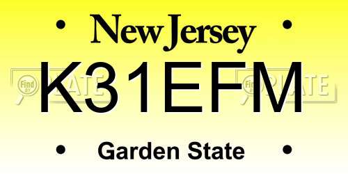K31EFM New Jersey License Plate