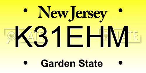 K31EHM New Jersey License Plate