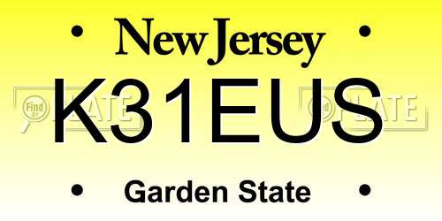 K31EUS New Jersey License Plate