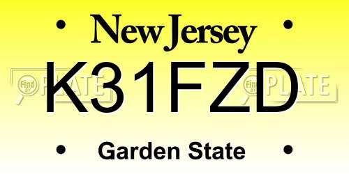 K31FZD New Jersey License Plate