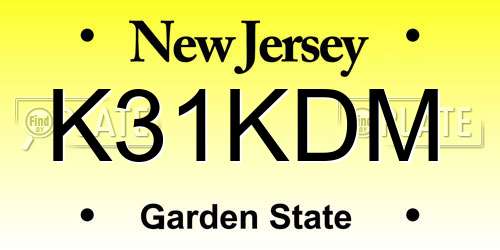 K31KDM New Jersey License Plate