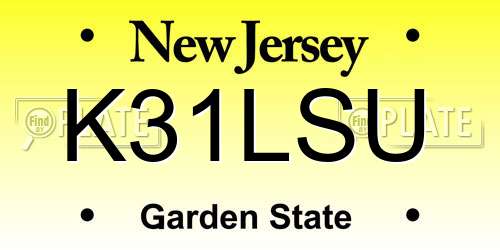 K31LSU New Jersey License Plate