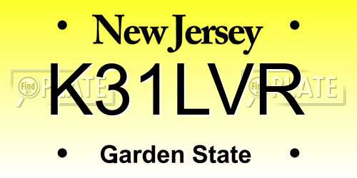 K31LVR New Jersey License Plate