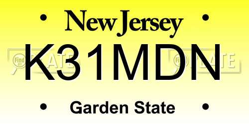 K31MDN New Jersey License Plate
