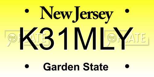 K31MLY New Jersey License Plate