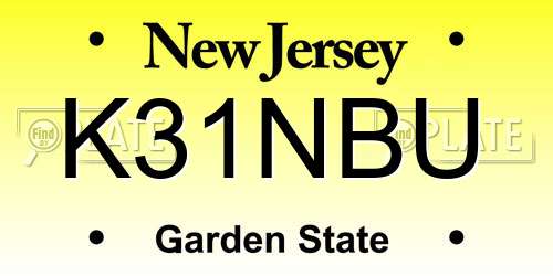 K31NBU New Jersey License Plate