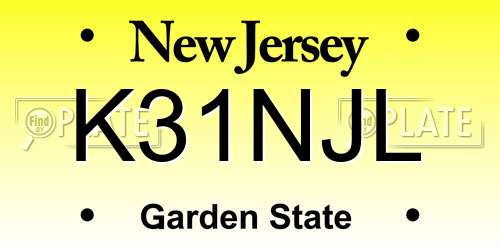 K31NJL New Jersey License Plate