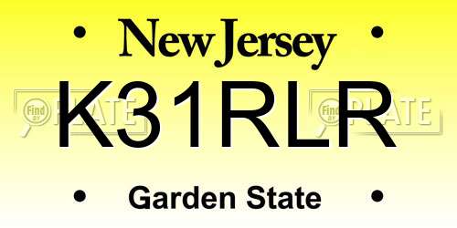 K31RLR New Jersey License Plate