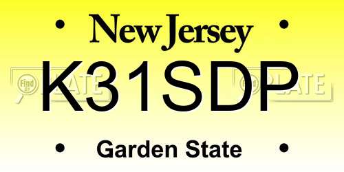 K31SDP New Jersey License Plate