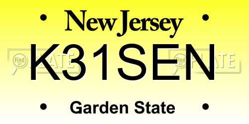 K31SEN New Jersey License Plate