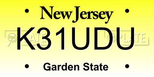 K31UDU New Jersey License Plate