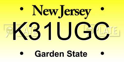 K31UGC New Jersey License Plate