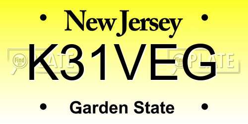 K31VEG New Jersey License Plate