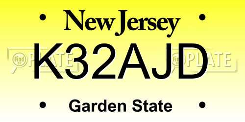 K32AJD New Jersey License Plate