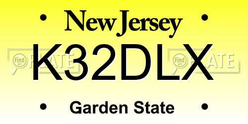 K32DLX New Jersey License Plate
