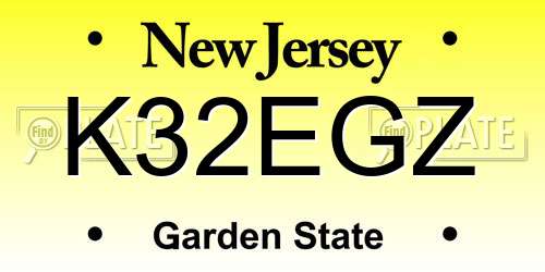 K32EGZ New Jersey License Plate