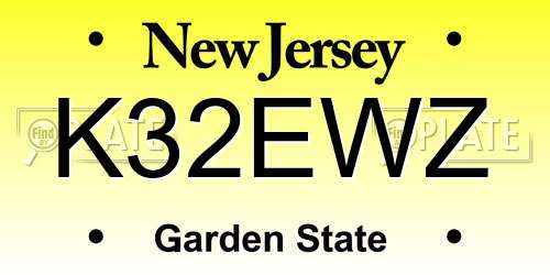 K32EWZ New Jersey License Plate
