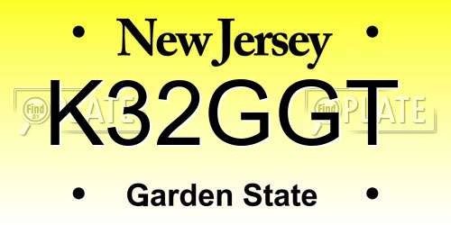 K32GGT New Jersey License Plate