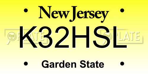 K32HSL New Jersey License Plate