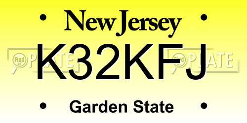 K32KFJ New Jersey License Plate