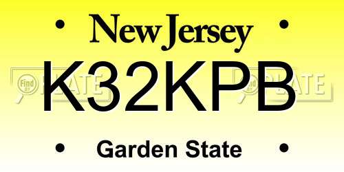 K32KPB New Jersey License Plate