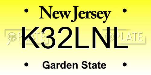 K32LNL New Jersey License Plate