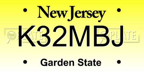 K32MBJ New Jersey License Plate