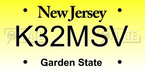 K32MSV New Jersey License Plate