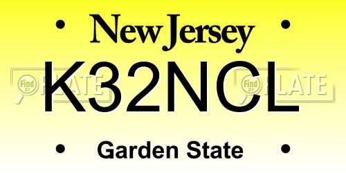 K32NCL New Jersey License Plate
