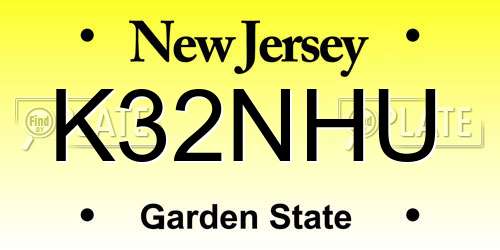 K32NHU New Jersey License Plate