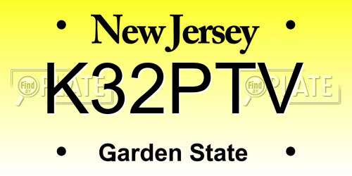K32PTV New Jersey License Plate