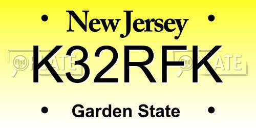 K32RFK New Jersey License Plate