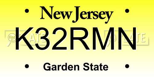 K32RMN New Jersey License Plate