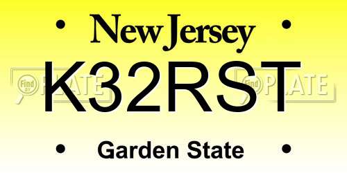 K32RST New Jersey License Plate