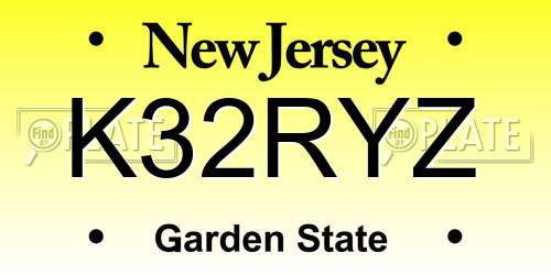 K32RYZ New Jersey License Plate