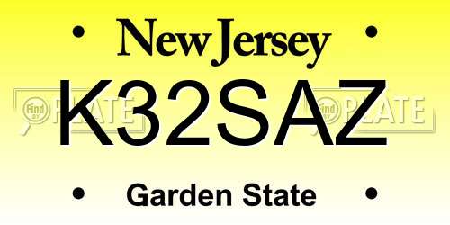 K32SAZ New Jersey License Plate