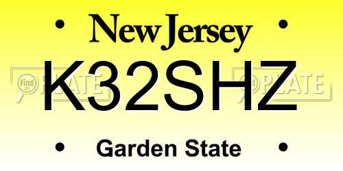 K32SHZ New Jersey License Plate