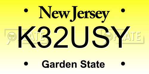 K32USY New Jersey License Plate