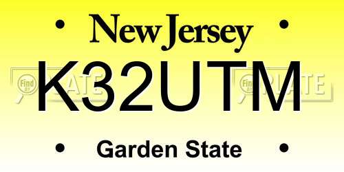 K32UTM New Jersey License Plate