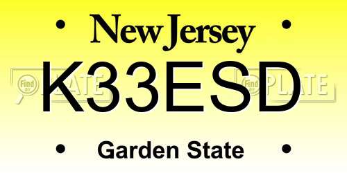 K33ESD New Jersey License Plate