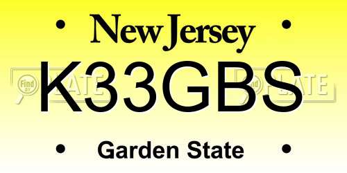 K33GBS New Jersey License Plate