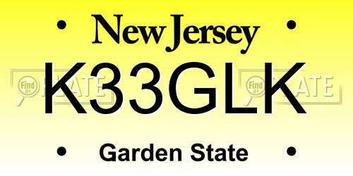 K33GLK New Jersey License Plate