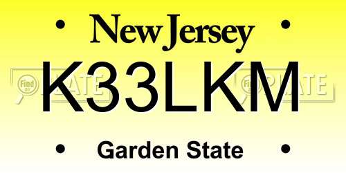 K33LKM New Jersey License Plate
