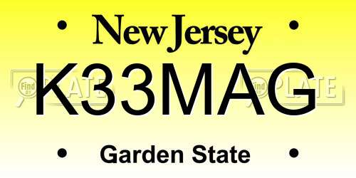 K33MAG New Jersey License Plate
