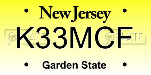 K33MCF New Jersey License Plate